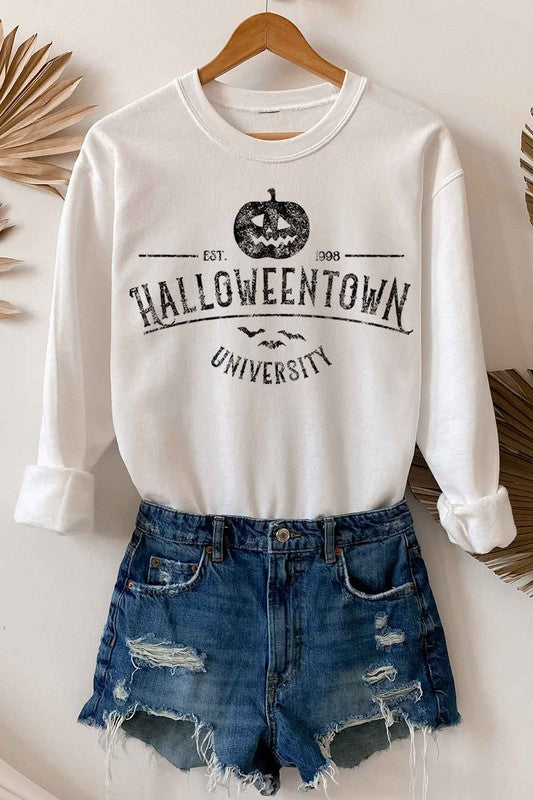 GRAPHIC SWEATERS: Halloween Town Graphic Plus Size Sweatshirt