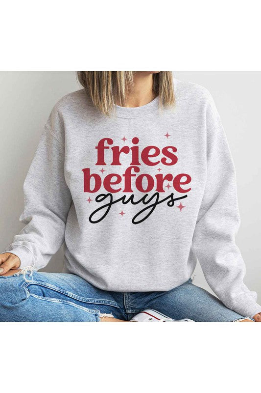 SWEATERS: Fries before Guys Plus Size Unisex Crew Neck
