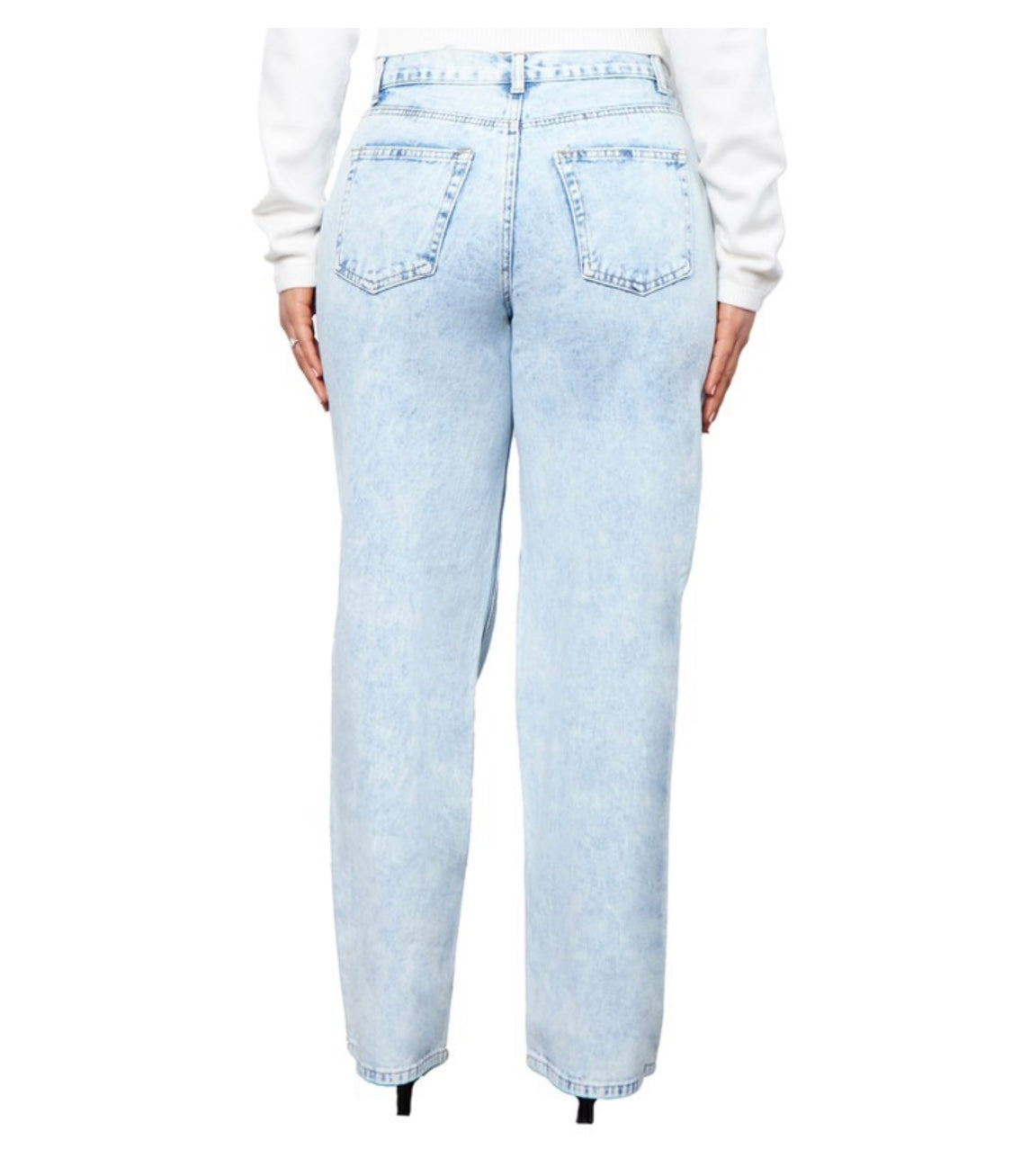 JEANS: Destroyed Denim Wide Leg Skater Jeans