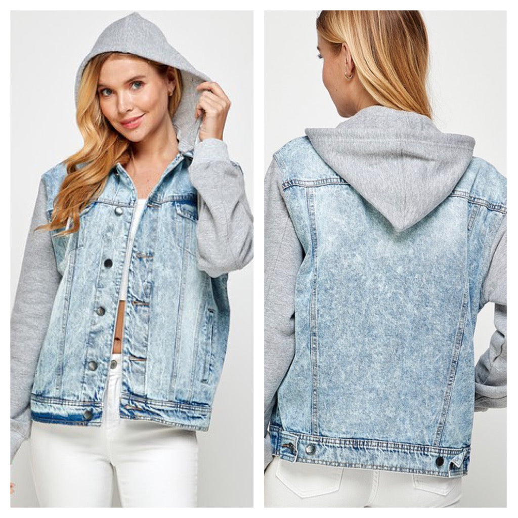 * DISNEY: Hooded Jean Jacket "Disneyland Design - Also available in Unisex Adult Tee, Crewneck Sweatshirt and Hoodie