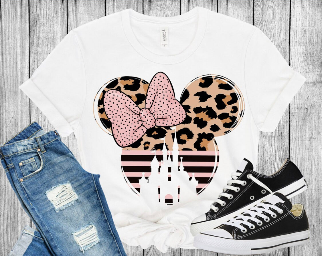 * DISNEY: Graphic "Minnie Print" Unisex Adult Tee, Crewneck Sweatshirt and Hoodie