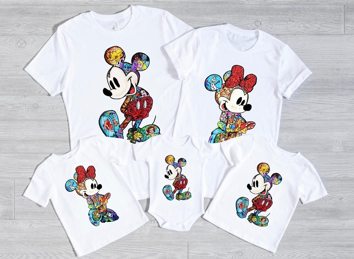 * DISNEY: Graphic "Mickey Print" Unisex Adult Tee, Crewneck Sweatshirt and Hoodie