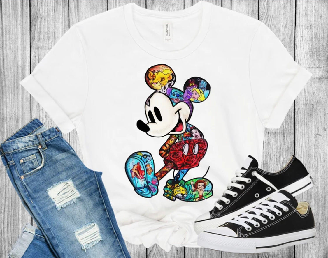 * DISNEY: Graphic "Mickey Print" Unisex Adult Tee, Crewneck Sweatshirt and Hoodie