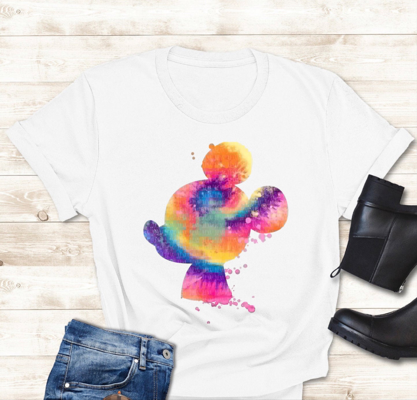 * DISNEY: Graphic "Tie Dye Mickey Print" Unisex Adult Tee, Crewneck Sweatshirt and Hoodie