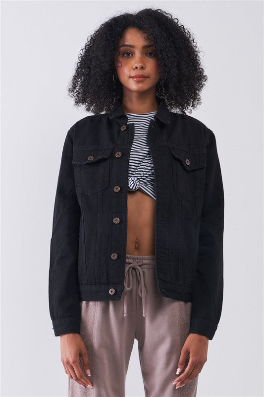 JACKETS: Oversized Long Sleeve Classic Denim Jacket