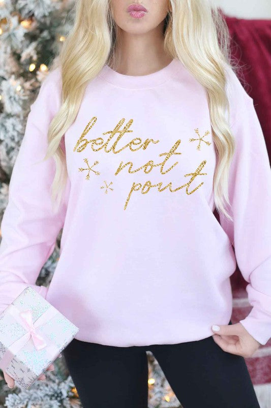 GRAPHIC SWEATERS:  Gold Foil Christmas Plus Size Sweatshirt