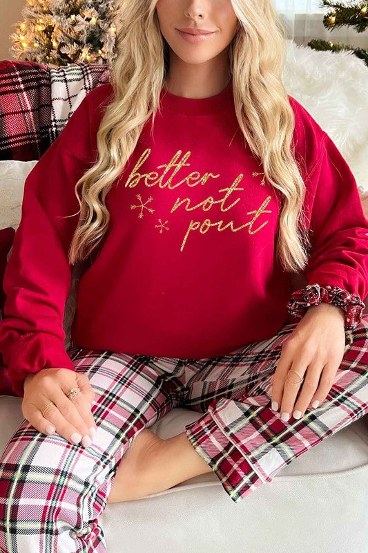 GRAPHIC SWEATERS:  Gold Foil Christmas Plus Size Sweatshirt