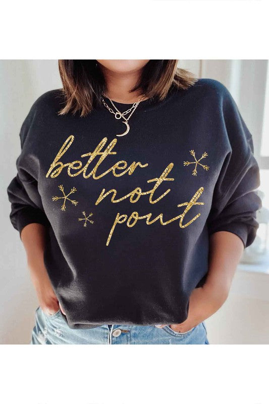 GRAPHIC SWEATERS:  Gold Foil Christmas Plus Size Sweatshirt