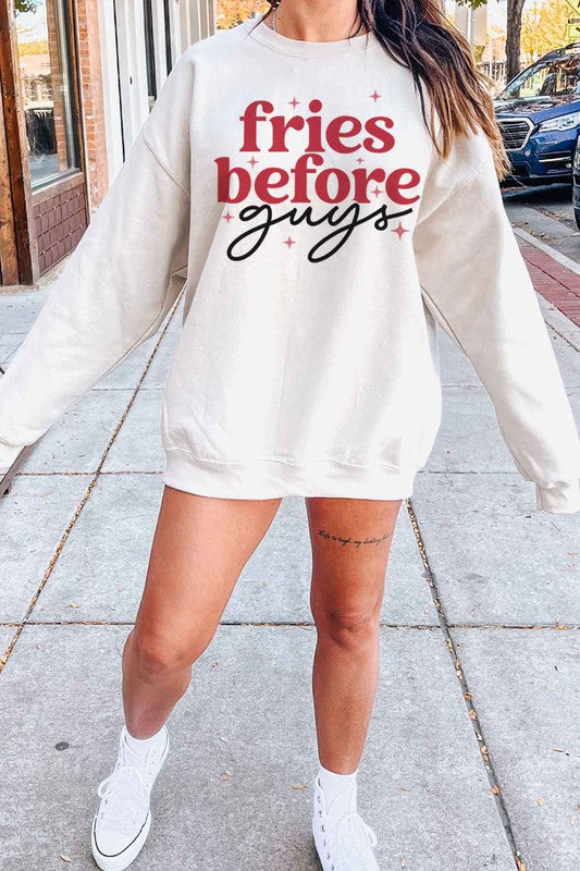 SWEATERS: Fries before Guys Plus Size Unisex Crew Neck