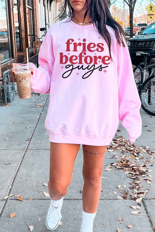 SWEATERS: Fries before Guys Plus Size Unisex Crew Neck