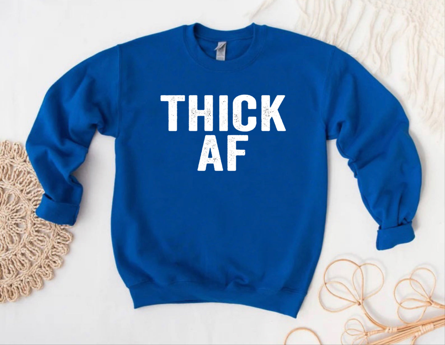 *Graphic Tees & Sweatshirts "THICK AF" Unisex Adult Tee, Crewneck Sweatshirt and Hoodie