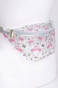 BUM BAG/ FANNY PACK: Flamingo 🦩 Clear Bum Bag STADIUM APPROVED