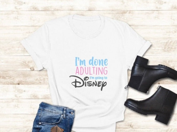 * DISNEY: Graphic "Disney Adulting" Unisex Adult Tee, Crewneck Sweatshirt and Hoodie