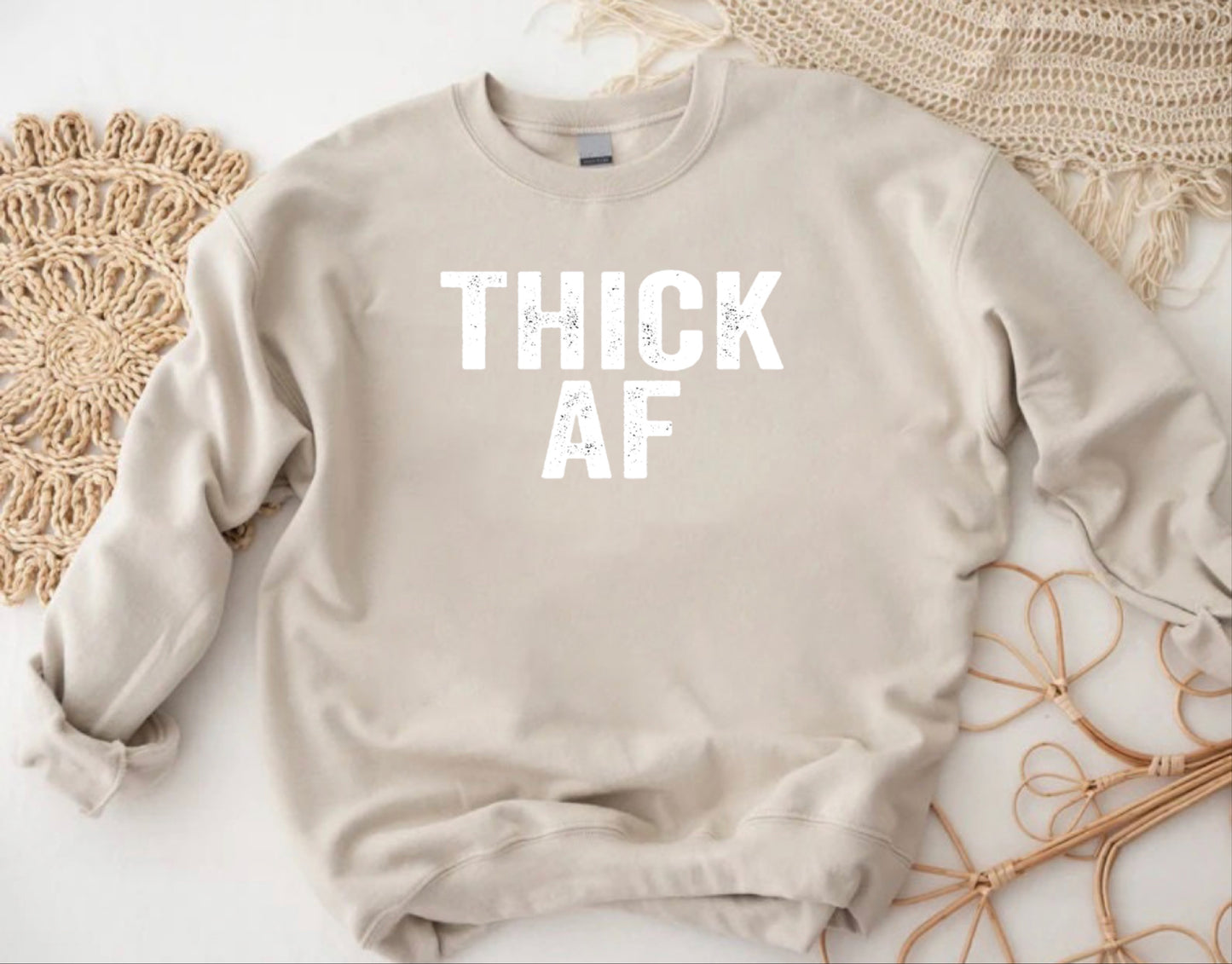 *Graphic Tees & Sweatshirts "THICK AF" Unisex Adult Tee, Crewneck Sweatshirt and Hoodie