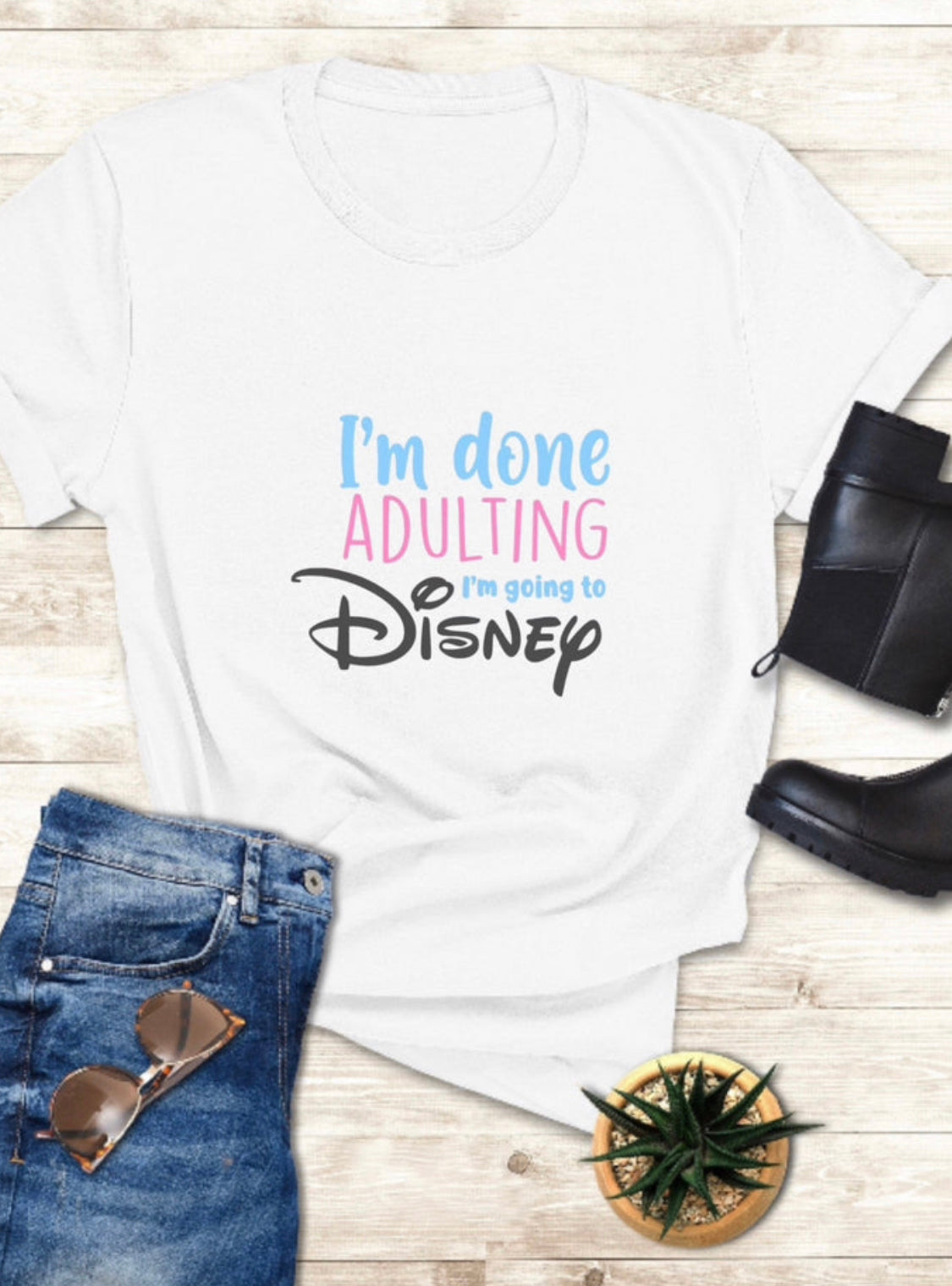 * DISNEY: Graphic "Disney Adulting" Unisex Adult Tee, Crewneck Sweatshirt and Hoodie