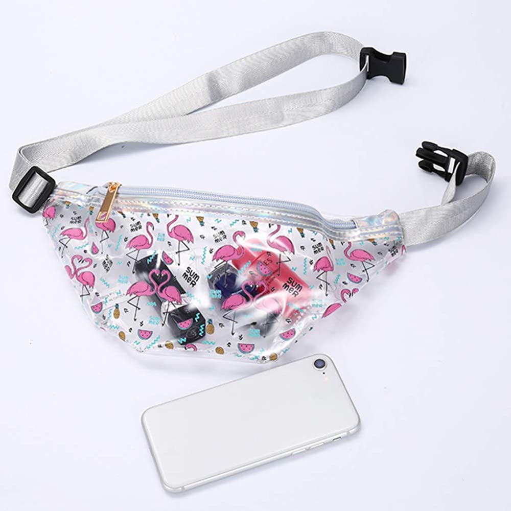 BUM BAG/ FANNY PACK: Flamingo 🦩 Clear Bum Bag STADIUM APPROVED