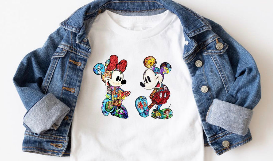 * DISNEY: Graphic "Mickey and Minnie" Unisex Adult Tee, Crewneck Sweatshirt and Hoodie