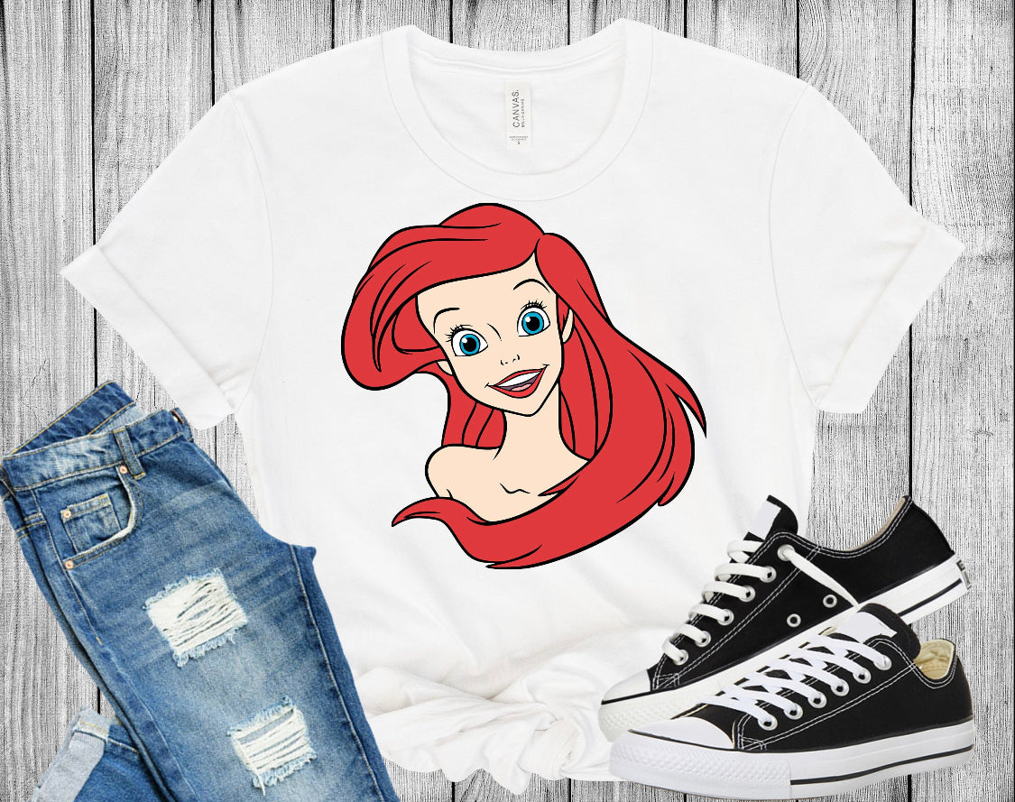 DISNEY Graphic Little Mermaid Unisex Adult Tee Crewneck Sweatshi Main Street Novelty